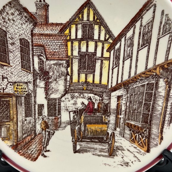 Vernon Kilns Bits of Old England Collectible Plate Number 4 Motor Car 8.25" - Picture 3 of 6